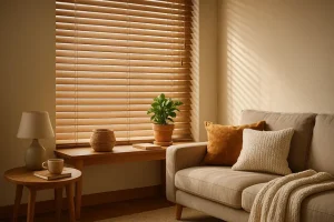 Persiana horizontal em madeira 50mm fácil limpeza: escolha prática e elegante para seu ambiente