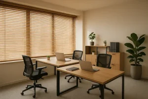 Persiana horizontal em madeira 50mm para ambiente comercial: estilo e funcionalidade essenciais